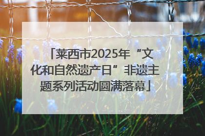 莱西市2025年“文化和自然遗产日”非遗主题系列活动圆满落幕