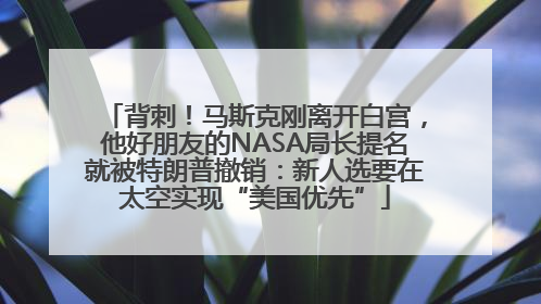 背刺！马斯克刚离开白宫，他好朋友的NASA局长提名就被特朗普撤销：新人选要在太空实现“美国优先”