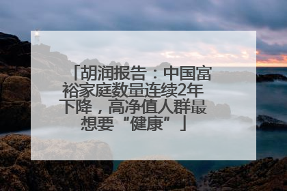 胡润报告：中国富裕家庭数量连续2年下降，高净值人群最想要“健康”