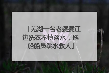 芜湖一名老婆婆江边洗衣不慎落水，拖船船员跳水救人
