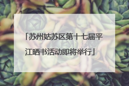 苏州姑苏区第十七届平江晒书活动即将举行