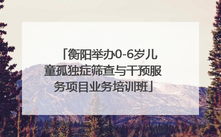 衡阳举办0-6岁儿童孤独症筛查与干预服务项目业务培训班