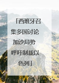 西班牙召集多国讨论加沙局势 呼吁制裁以色列