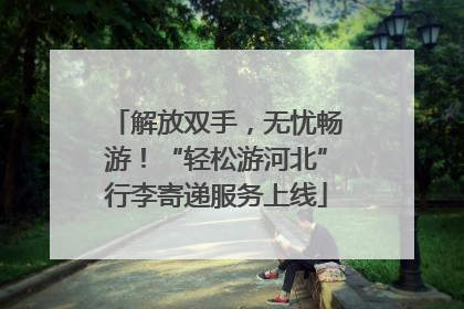 解放双手，无忧畅游！“轻松游河北”行李寄递服务上线