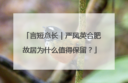 言短意长｜严凤英合肥故居为什么值得保留？