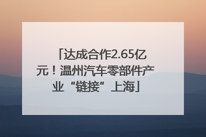 达成合作2.65亿元！温州汽车零部件产业“链接”上海