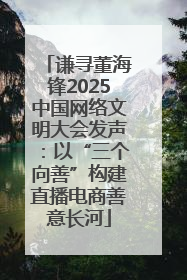谦寻董海锋2025中国网络文明大会发声：以“三个向善”构建直播电商善意长河