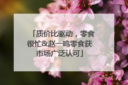 质价比驱动，零食很忙&赵一鸣零食获市场广泛认可