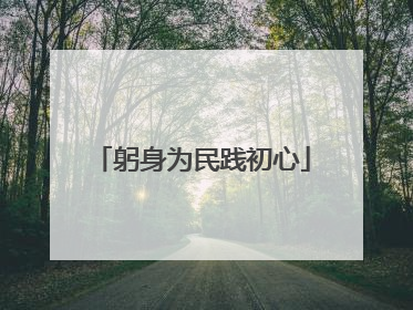 躬身为民践初心