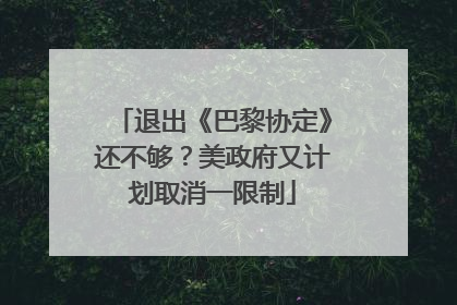 退出《巴黎协定》还不够？美政府又计划取消一限制