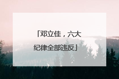 邓立佳，六大纪律全部违反