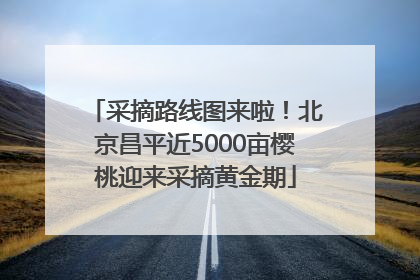 采摘路线图来啦！北京昌平近5000亩樱桃迎来采摘黄金期