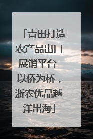 青田打造农产品出口展销平台 以侨为桥，浙农优品越洋出海