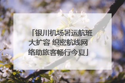 银川机场暑运航班大扩容 织密航线网络助旅客畅行今夏