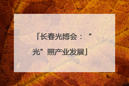 长春光博会：“光”照产业发展