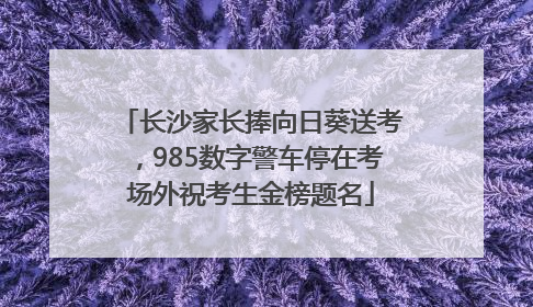 长沙家长捧向日葵送考，985数字警车停在考场外祝考生金榜题名