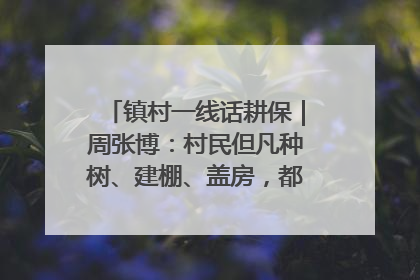 镇村一线话耕保｜周张博：村民但凡种树、建棚、盖房，都要向街道报批