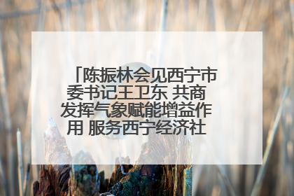 陈振林会见西宁市委书记王卫东 共商发挥气象赋能增益作用 服务西宁经济社会高质量发展