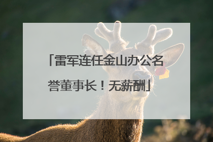 雷军连任金山办公名誉董事长！无薪酬