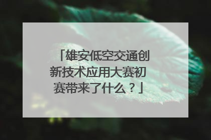雄安低空交通创新技术应用大赛初赛带来了什么？
