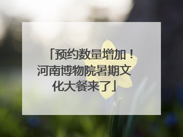 预约数量增加！河南博物院暑期文化大餐来了