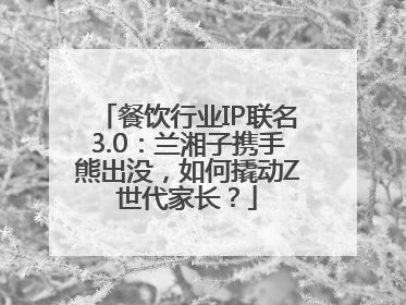 餐饮行业IP联名3.0：兰湘子携手熊出没，如何撬动Z世代家长？