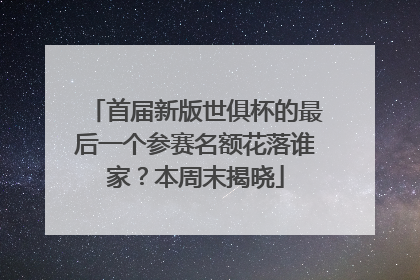 首届新版世俱杯的最后一个参赛名额花落谁家？本周末揭晓
