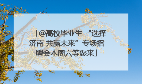 ＠高校毕业生 “选择济南 共赢未来”专场招聘会本周六等您来