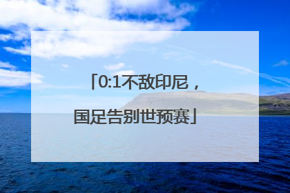 0:1不敌印尼，国足告别世预赛