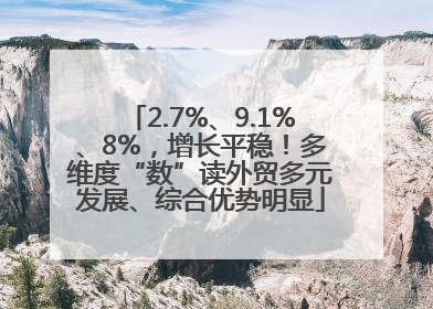 2.7%、9.1%、8%，增长平稳！多维度“数”读外贸多元发展、综合优势明显