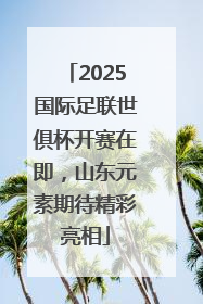 2025国际足联世俱杯开赛在即，山东元素期待精彩亮相
