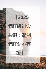 2025肥胖研讨会共识：遏制肥胖刻不容缓