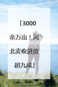 3000余万亩！河北麦收进度超九成