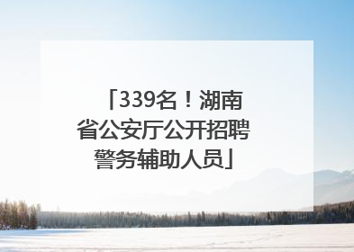 339名！湖南省公安厅公开招聘警务辅助人员