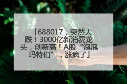 688017，突然大跌！3000亿新消费龙头，创新高！A股“泡泡玛特们”，涨疯了