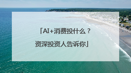 AI+消费投什么？资深投资人告诉你